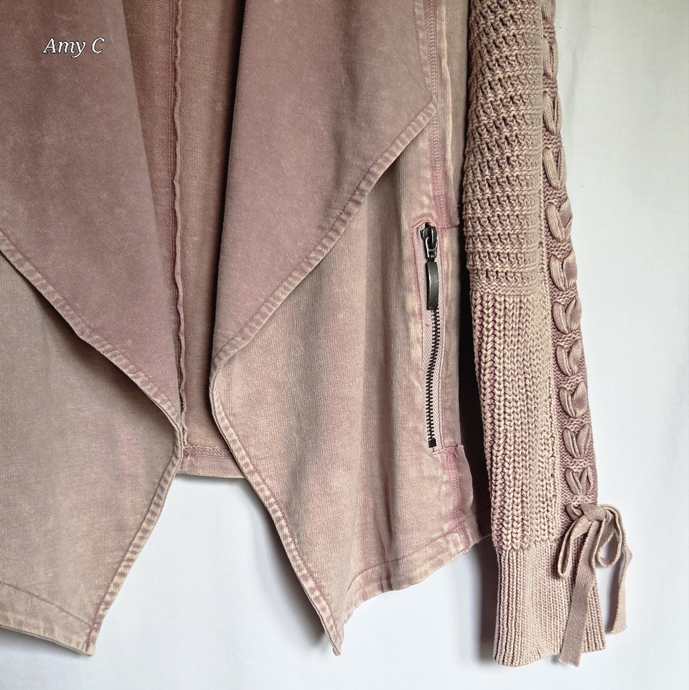 NorthStyle Dusty Pink Open Front Cardigan With Zip Pockets Size M NWOT - Picture 2 of 6